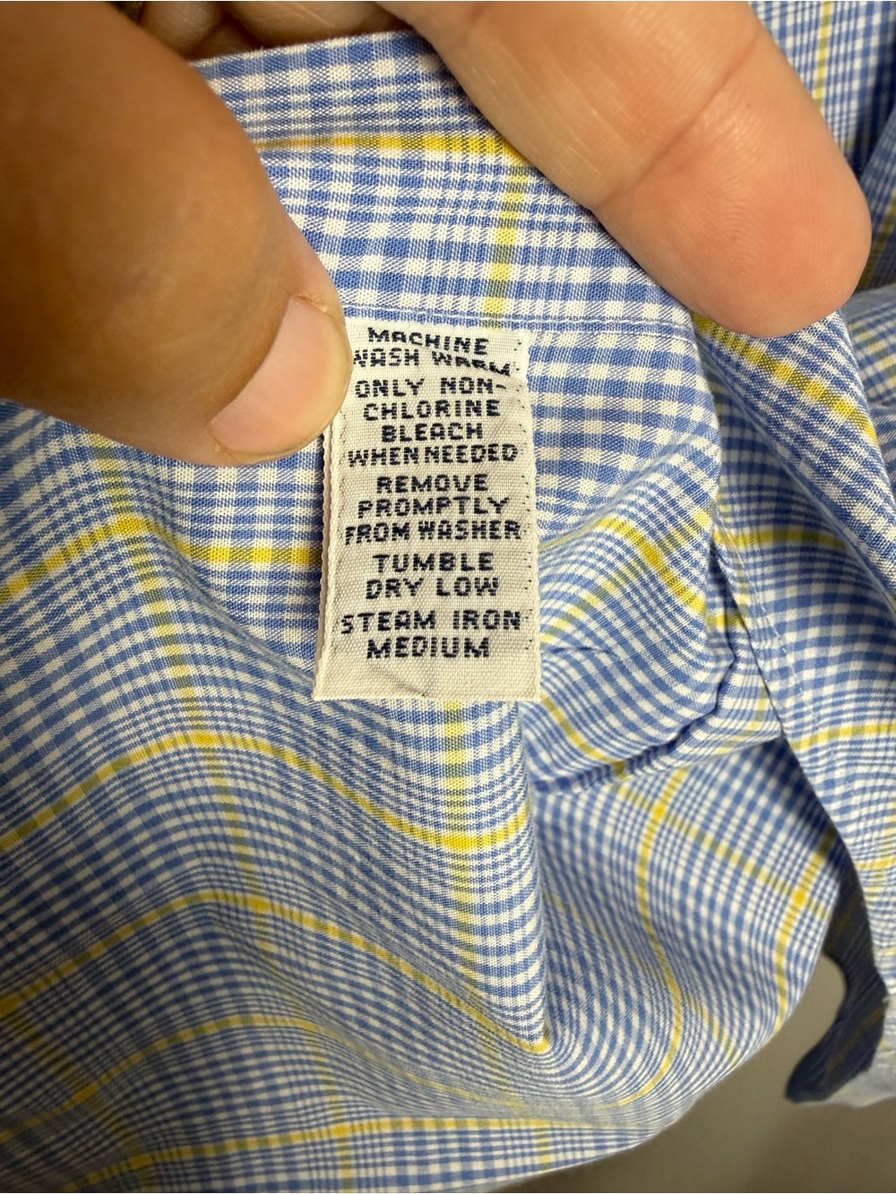 Ralph Lauren Yarmouth Blue Yellow Plaid Button Down Shirt 16 34/35 XL Cotton - Picture 4 of 6